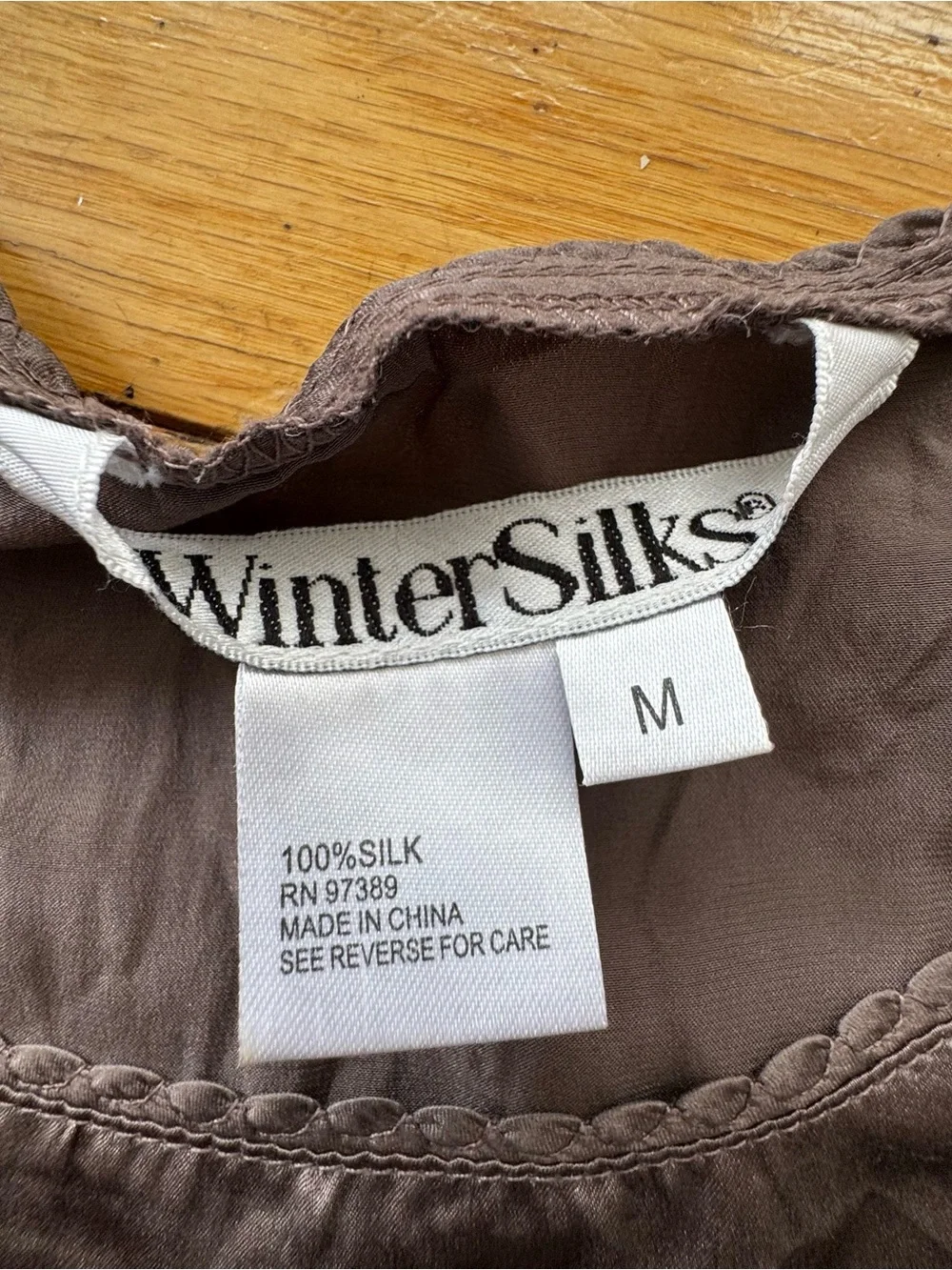 Vintage 100% Silk Mauve Satin Tank Top Minimalist Shell - Picture 3 of 5